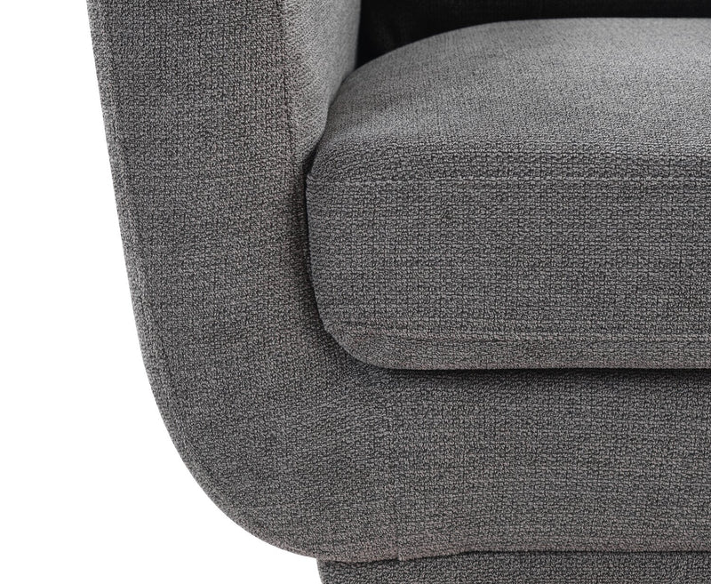 Cosmo 34\" Fabric Chair with Tufted Back Cushion - Charcoal