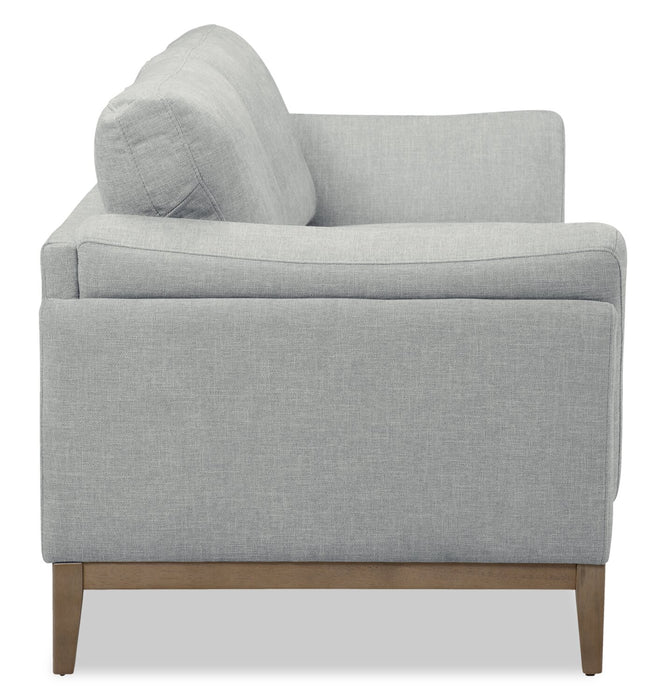 Valley 83.5\" Fabric Sofa with Rubberwood Base and Legs - Grey