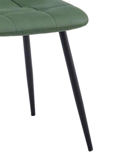 Arlo Dining Chair with Cushion Fabric Tufted Seat & Back, Metal – Green