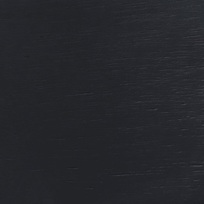 Remi 5pc Dining Set with Table & 4 Slat-Back Chairs, Glass & Wood, 42\"W Round - Black