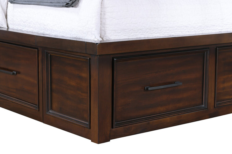 Sonoma Platform Two-Sided Storage Bed with Headboard & Frame, Mango Brown - Full Size