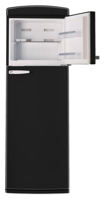 Unique Classic Retro 24\" 11 Cu Ft. Top Freezer Refrigerator – Midnight Black - UNQ-310L B TM