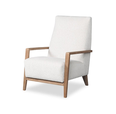 Adley 28" Chenille Fabric Accent Chair with Wood Armrests and Legs - Alabaster White | Fauteuil d’appoint Adley 28 po en tissu de chenille avec accoudoirs et pattes en bois - blanc albâtre