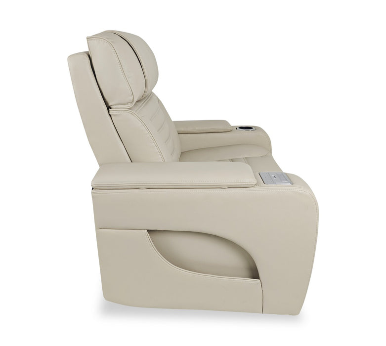 Zen 40\" Leather-Look Fabric Power Reclining Massage Chair with Power Headrest and Heated Seat - Apricot