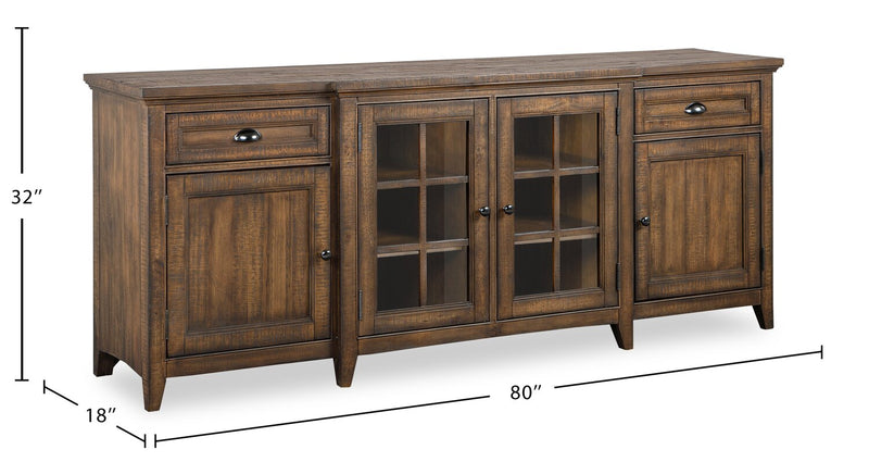 Wesley 80\" Traditional TV Stand with Storage and Cable Management for TVs up to 85\" - Toasted Nutmeg