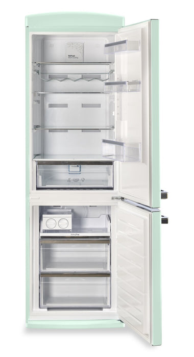 Classic Retro by Unique 24\" 12 Cu. Ft. Bottom-Freezer Refrigerator - Summer Mint Green - UGP-340L LG AC