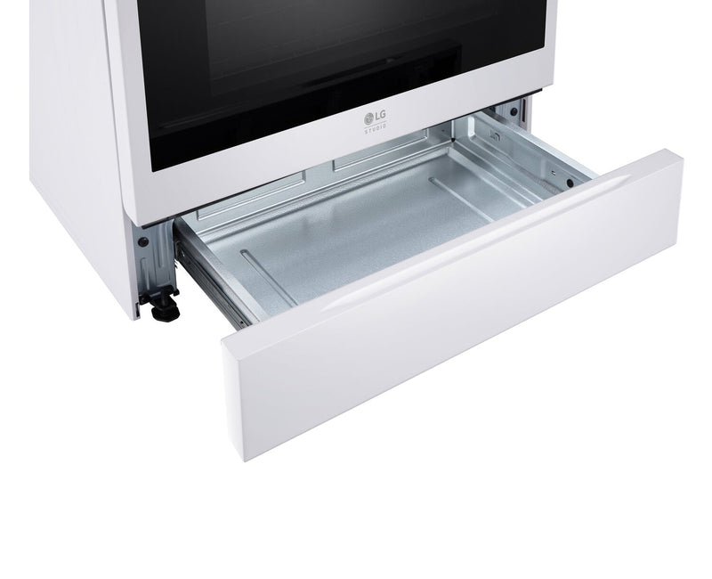 LG Studio 6.3 Cu. Ft. InstaView® Induction Range with Air Fry and Air Sous Vide - Essence White - LSIS6338NE