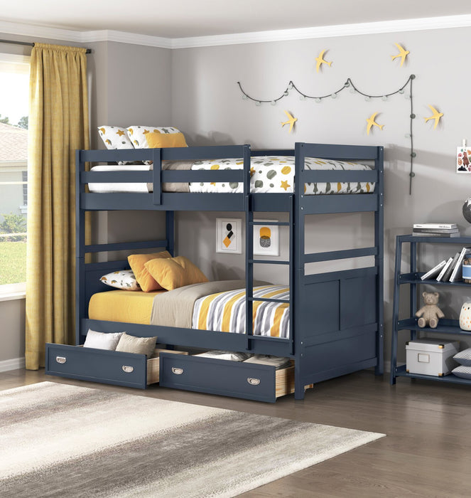 Quinn Trundle Drawers for Bed or Bunk, Set of 2 - Blue