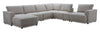 Voyage Modular 7-Piece Left-Facing Fabric Sectional with Console and Removable Back Cushions – Taupe
