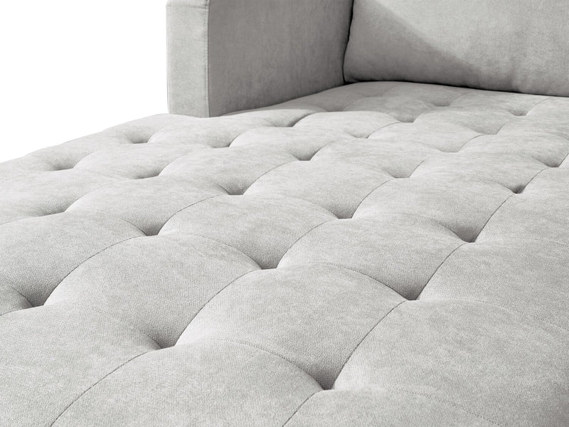 Metro 2-Piece Left-Facing Fabric Sectional with Chaise and Tufted Seat Cushions - Neutral