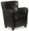 Zello 29.92\" Faux Leather Accent Chair with Wood Legs - Black