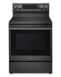 LG 6.3 Cu. Ft. Smart Electric Range with Air Fry - Black Stainless Steel - LREN6325ZE 
