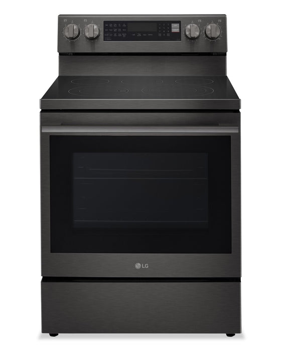LG 6.3 Cu. Ft. Smart Electric Range with Air Fry - Black Stainless Steel - LREN6325ZE