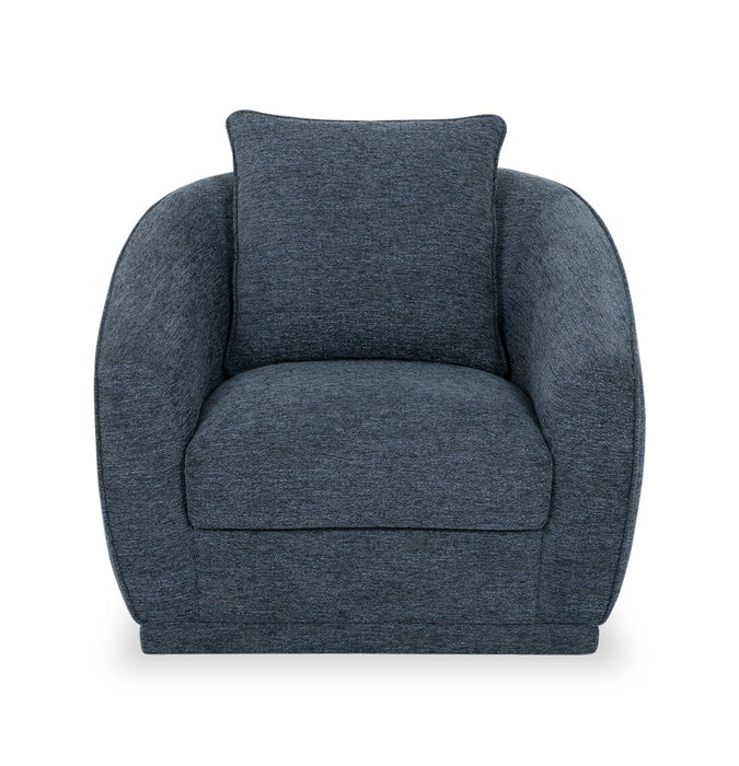 Rio 34.5\" Chenille Fabric Swivel Accent Chair - Blue