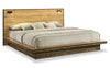 ["Silas Platform Bed with Headboard & Frame, LED, Rustic Brown - King Size"]