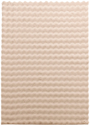 Faux Fur Bubble Taupe Area Rug with Memory Foam Backing - 7' x 10'