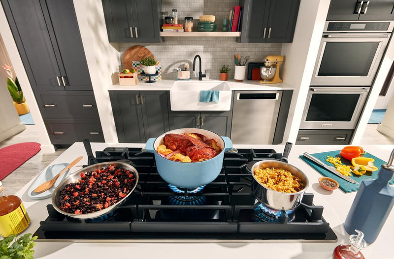 KitchenAid 30\" Gas-on-Glass Cooktop - KCGG530PBL