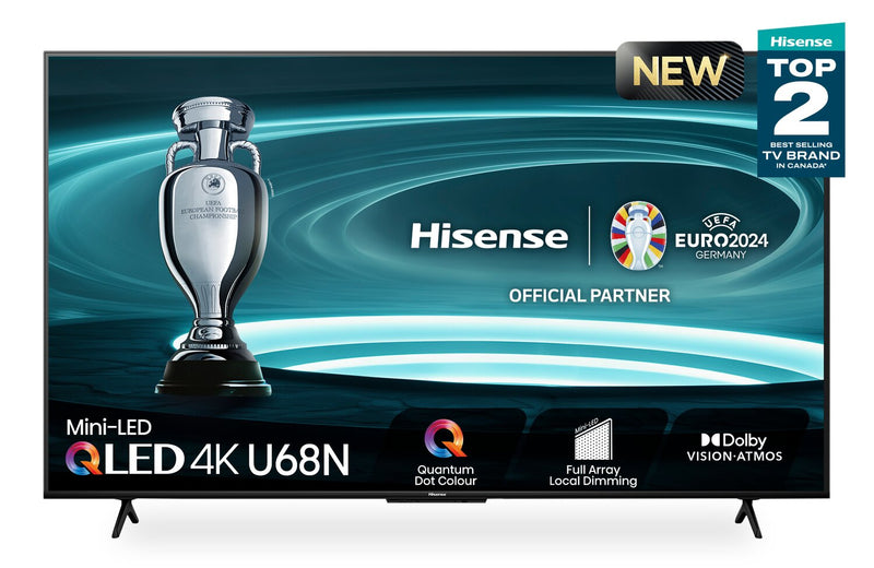 Hisense 85\" QLED Mini LED 4K UHD HDR10+ Dolby Vision 60Hz Google Smart TV (85U68N)