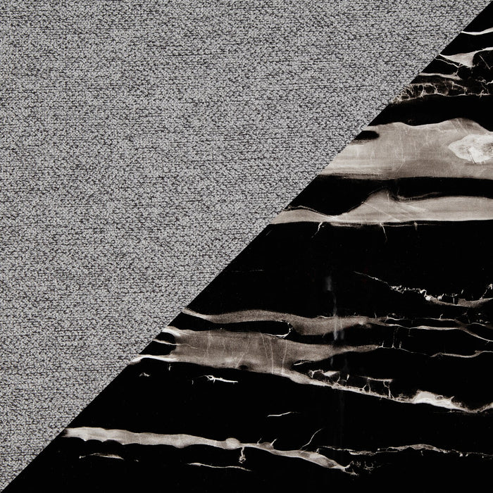 Burk 5pc Dining Set with Table & 4 Chairs, Resin Marble-Look Top, 72\"W - Black/Grey