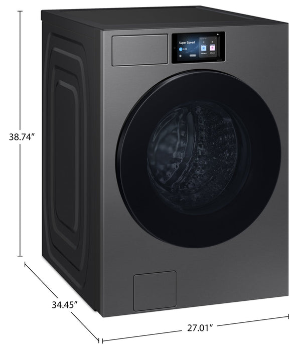 Samsung Bespoke 6.1 Cu. Ft. Front Load Washer with AI Fabric Sensing – Dark Steel - WF90F53ADSA5