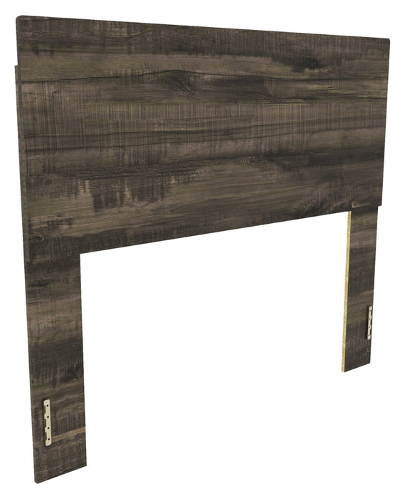 Riley Panel Bed with Headboard & Frame for Kids, Made in Canada, Grey - Full Size