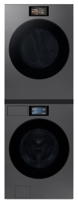 Samsung Bespoke 6.1 Cu. Ft. Front Load Washer and 7.6 Cu. Ft. Electric Dryer – Dark Steel