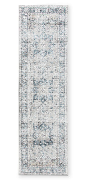 Melis Grey Washable Runner Area Rug - 2’ x 7’