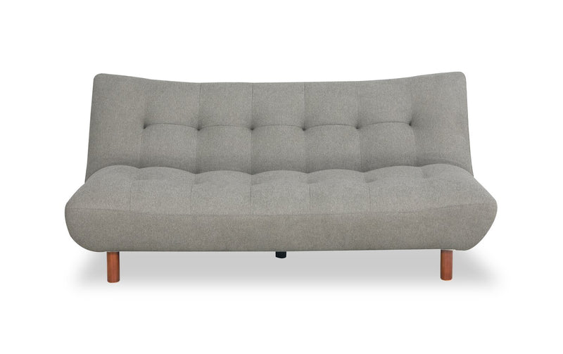 Campus 76\" Fabric Klik Klak Futon with Tufting and Wood Legs - Grey