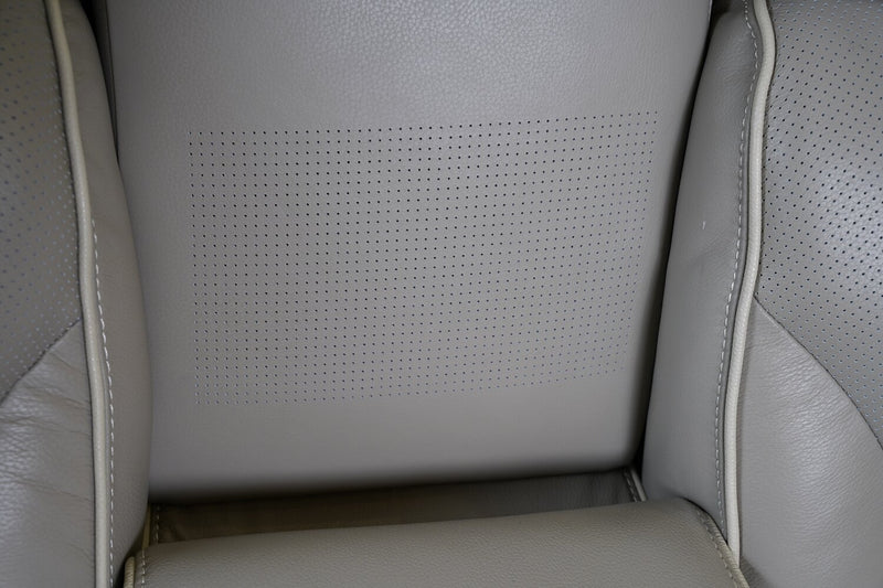 Elite 74\" Genuine Leather Massage Power Reclining Loveseat with Immersive Audio and Power Headrests - Putty