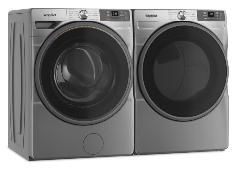 Whirlpool 5.2 Cu. Ft. Smart Front-Load Washer and 7.4 Cu. Ft. Electric Dryer - Radiant Silver