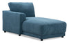 Voyage Modular Left-Facing Fabric Chair with Removable Back Cushions – Blue