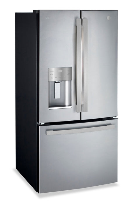 GE Profile 33\" 24.8 Cu. Ft. French-Door Refrigerator - Fingerprint Resistant Stainless Steel - PFE24HYRCFS