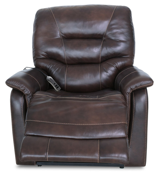 Parker 36\" Genuine Leather 3-Position Power Lift Reclining Chair - Brown