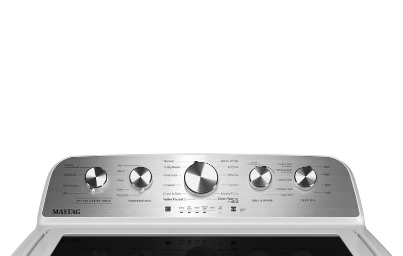 Maytag 5.4 Cu Ft. Top Load Agitator Washer with Pet Pro Option – White - MTW5605RW