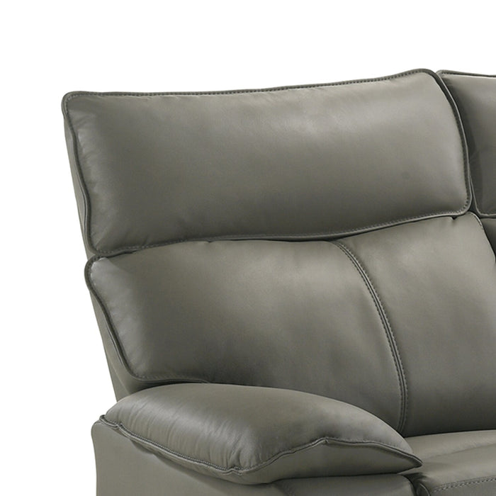 Matteo 64\" Genuine Leather Reclining Loveseat - Aviarah Grey