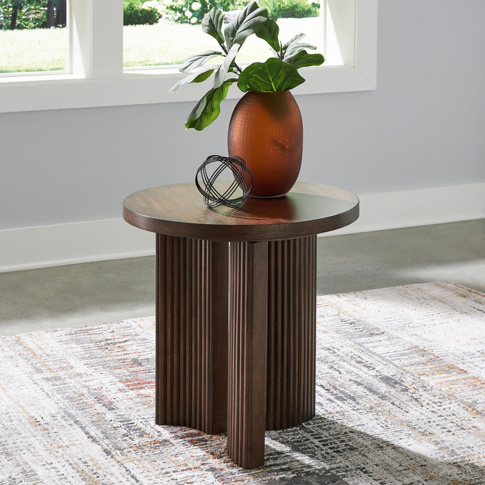 Barlow 24” Solid Wood Mid-Century Modern End Table - Brown