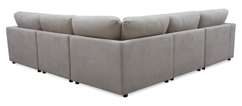 Voyage Modular 5-Piece Fabric Sectional with Removable Back Cushions – Taupe