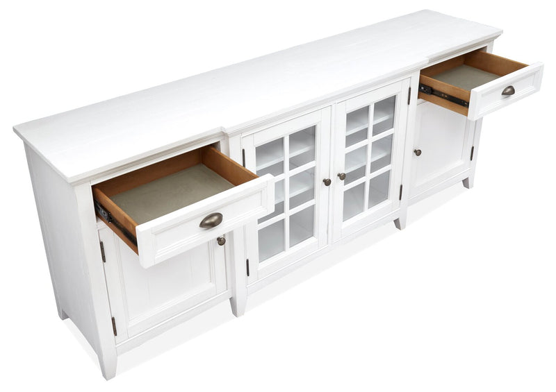 Wesley 80\" Traditional TV Stand with Storage and Cable Management for TVs up to 85\" - Chalk White