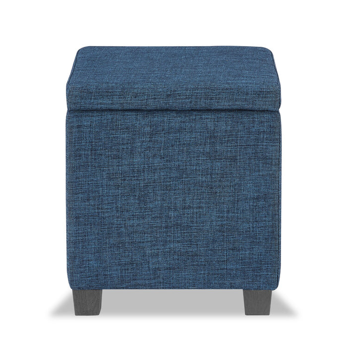 Ottawa 14.75\" Square Fabric Storage Ottoman - Navy