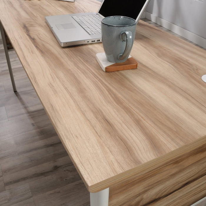 Harrison 65.35\" L-shaped Desk with Two Drawers – Kiln Acacia 