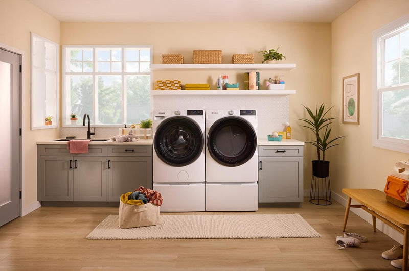 Whirlpool 5.2 Cu. Ft. Smart Front-Load Washer and 7.4 Cu. Ft. Electric Dryer - White 