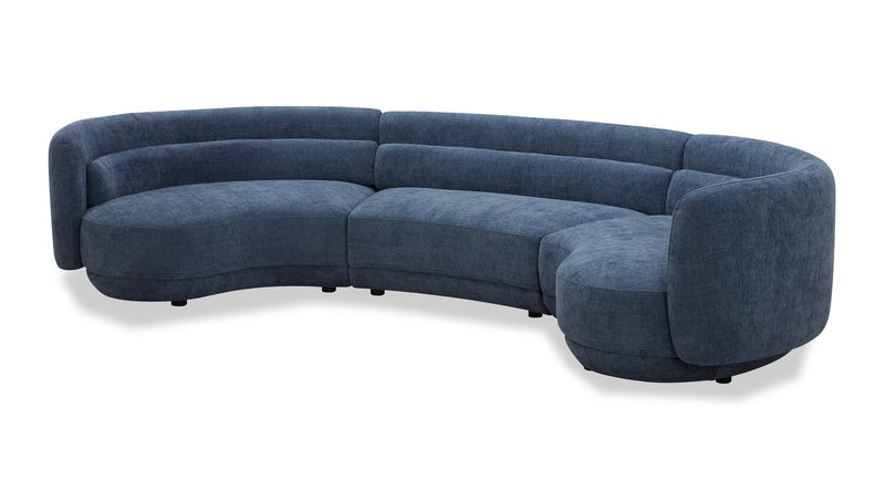 Davvero 3-Piece Sectional - Navy 
