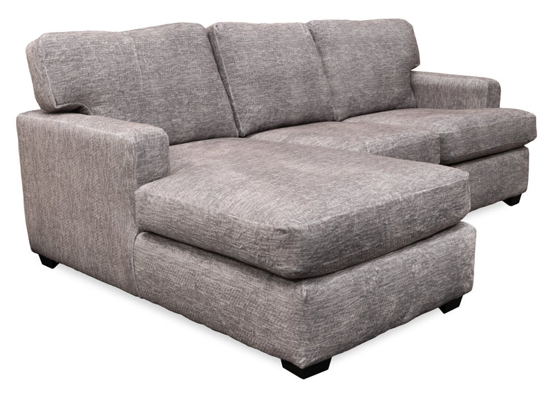 Made in Canada Luxe 2-Piece Left-Facing Fabric Sectional with Removable Cushions - Zaftig Dove Grey
