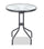 ["Paris Outdoor Patio Bistro Table - Round, Glass Table Top, Powder Coated Steel Frame - Black"]