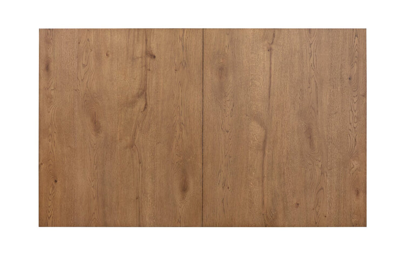 Scott Living Henri Dining Table with 66-84\"W Extension, Wood, Trestle Base - Brown