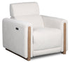 Sable 38\" Chenille Fabric Power Reclining Chair with Power Headrest and USB Port - Alabaster White