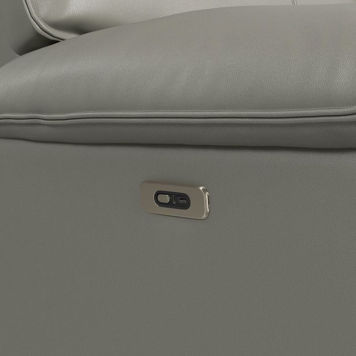 Matteo 42\" Genuine Leather Power Reclining Chair - Aviarah Grey