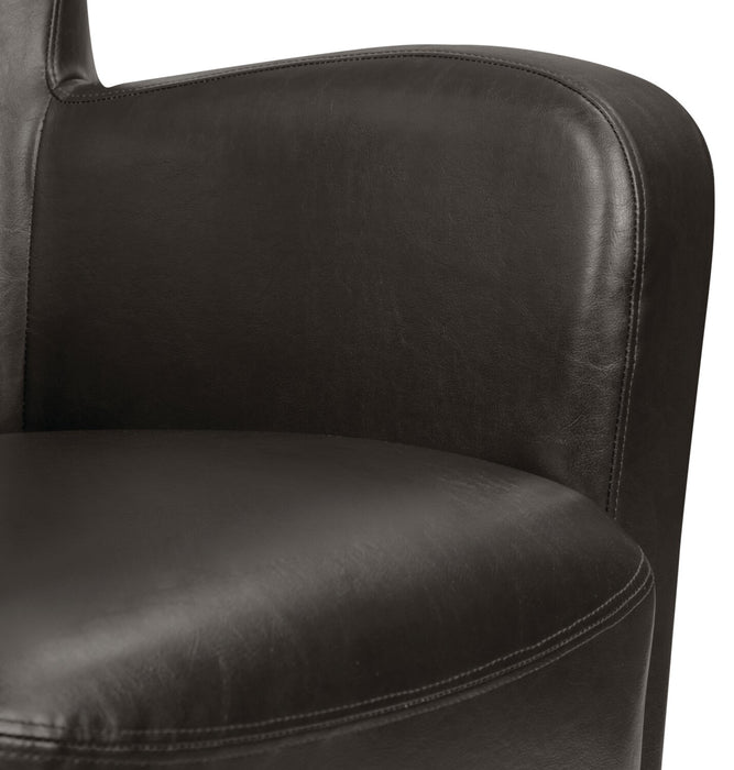 Zello 29.92\" Faux Leather Accent Chair with Wood Legs - Brown