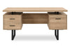 Winslow 60\" Desk with 3-Drawers - Light Brown