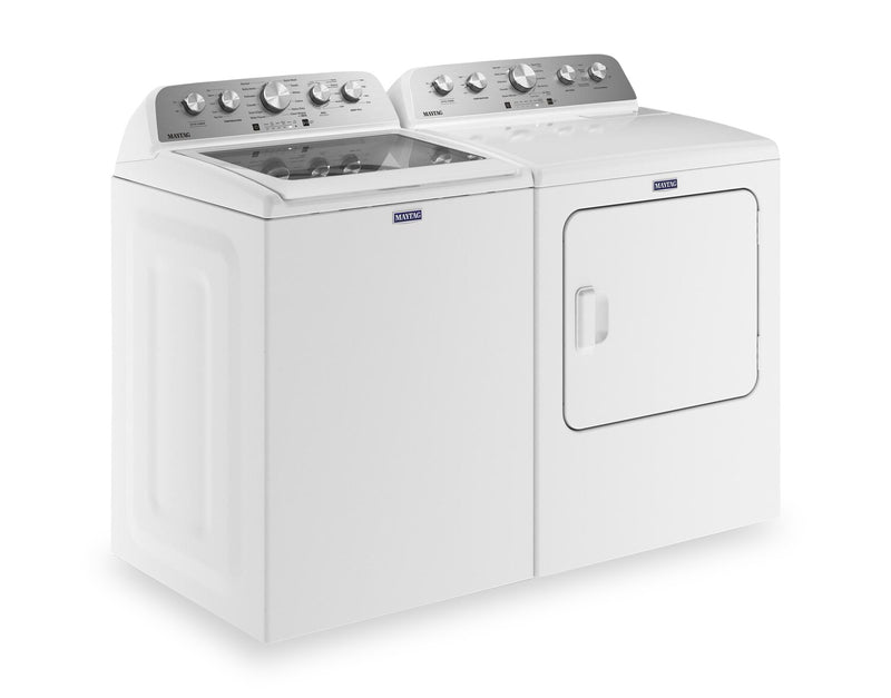 Maytag 5.4 Cu. Ft. Top-Load Washer and 7 Cu. Ft. Gas Dryer with Steam - White